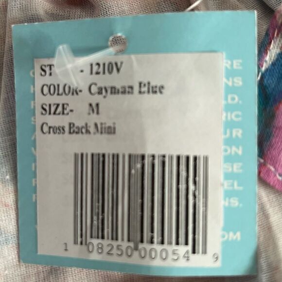 Oliphant Cross Back Mini Dress in Cayman Blue, Size Medium. NWT! - Picture 12 of 16